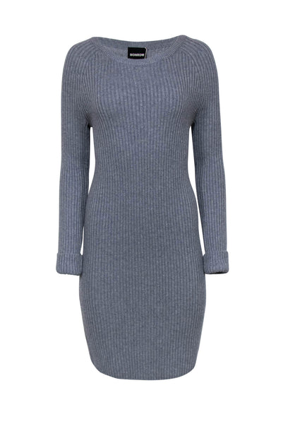 Knit Sweater Ribbed Cutout Fitted Midi Dress