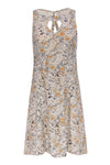 A-line Summer Cutout Floral Print Silk Dress