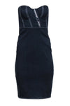 Strapless Sleeveless Hidden Side Zipper Asymmetric Corset Waistline Bodycon Dress