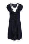 V-neck Short Sleeves Sleeves Stretchy Plunging Neck Sheath Sheath Dress/Little Black Dress