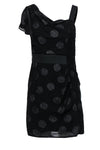 Tall Polka Dots Print Asymmetric Sheath Sheath Dress With Ruffles