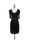 Rayon Beaded Hidden Back Zipper Gathered Dress