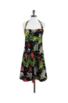 General Print Hidden Side Zipper Halter Dress