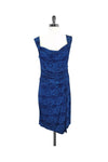 Cowl Neck Rayon Sleeveless Elasticized Waistline Hidden Back Zipper General Print Dress