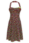 A-line General Print Beaded Halter Sweetheart Full-Skirt Dress