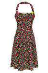 A-line Full-Skirt Halter Sweetheart Beaded General Print Dress