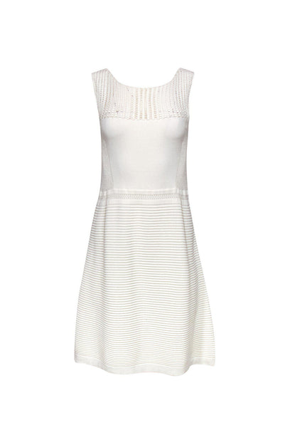 Fit-and-Flare Ribbed Fitted Scoop Neck Summer Sleeveless Dress