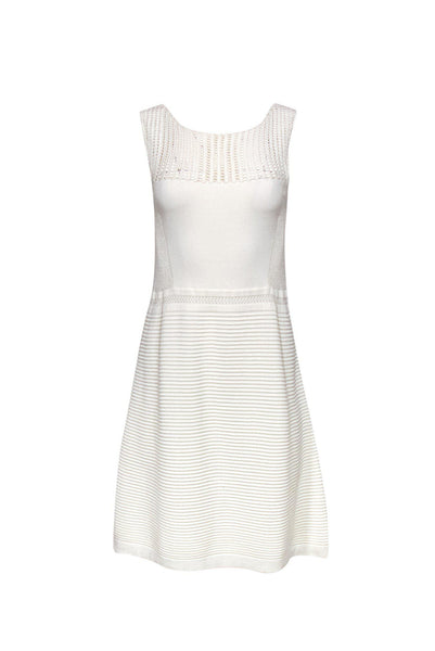 Scoop Neck Summer Fitted Ribbed Fit-and-Flare Sleeveless Dress