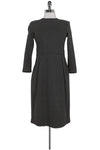 Fitted Hidden Back Zipper Round Neck Above the Knee Long Sleeves Dress