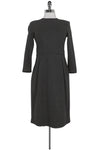 Long Sleeves Above the Knee Round Neck Fitted Hidden Back Zipper Dress