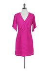 A-line V-neck Short Sleeves Sleeves Side Zipper Above the Knee Dress