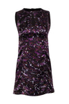 General Print Round Neck Fitted Keyhole Sheath Sheath Dress