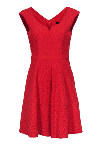 Nanette Nanette Lepore Women's Elbow Sleeve Smocked Front Ruffle Neck  Dress, Crimson Ruby, 8, Crimson Ruby, 8