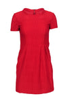 Flared-Skirt Round Neck Short Sleeves Sleeves Dress