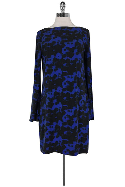 Sophisticated Long Sleeves General Print Fitted Above the Knee Round Neck Dress