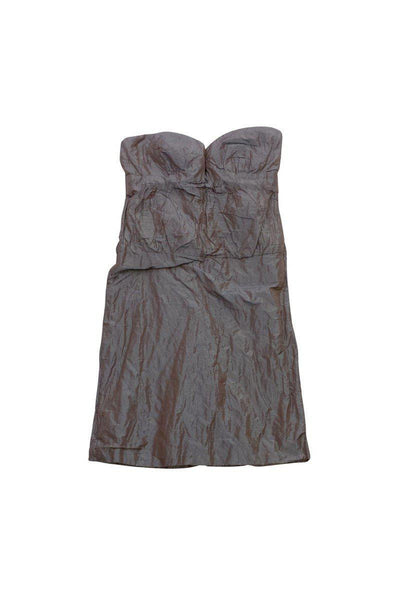 Tall Sexy Strapless General Print Crinkled Metallic Evening Dress/Party Dress/Maxi Dress