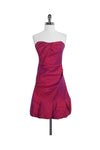 Strapless Hidden Back Zipper Gathered Ruched Silk Bubble Dress Dress