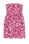 Strapless Paisley Print Hidden Back Zipper Fitted Above the Knee Dress