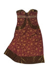 Strapless Paisley Print Back Zipper Embroidered Empire Waistline Dress