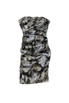 Strapless General Print Back Zipper Ruched Party Dress