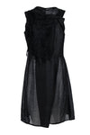 Round Neck Linen Snap Closure Wrap Fitted Dress