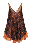 V-neck Animal Leopard Print Sleeveless Spaghetti Strap Shift Summer Dress