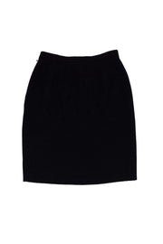 Current Boutique-Oscar de la Renta - Black Wool Skirt Sz 10
