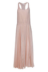 Round Neck Sleeveless Elasticized Waistline Pleated Racerback Maxi Dress