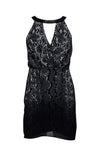 V-neck Animal Snake Print Hidden Side Zipper Cutout Gathered Snap Closure Sleeveless Halter Party Dress