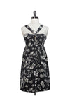 Halter Keyhole Below the Knee Cotton General Print Dress