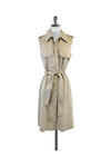 Cotton Button Front Pocketed Belted Dress