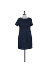 Piping Back Zipper Pocketed Round Neck Dress