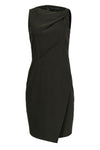 Elasticized Waistline Sheath Ruched Fitted Asymmetric Sheath Dress/Midi Dress