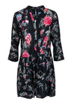 Polyester Floral Print Long Sleeves Dropped Waistline Spring Pocketed Flowy Wedding Dress/Kurta