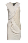 Sexy Shift Polyester Round Neck Asymmetric Draped Dress