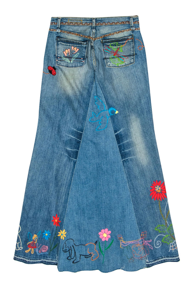 Polo Ralph Lauren - Denim Embroidered Upcycled Maxi Skirt Sz 6 – Current  Boutique