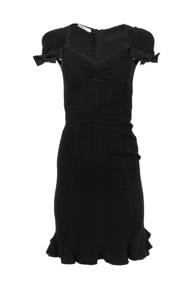 Prada - Black Fitted Cocktail Dress w/ Bows Sz 4 – Current Boutique