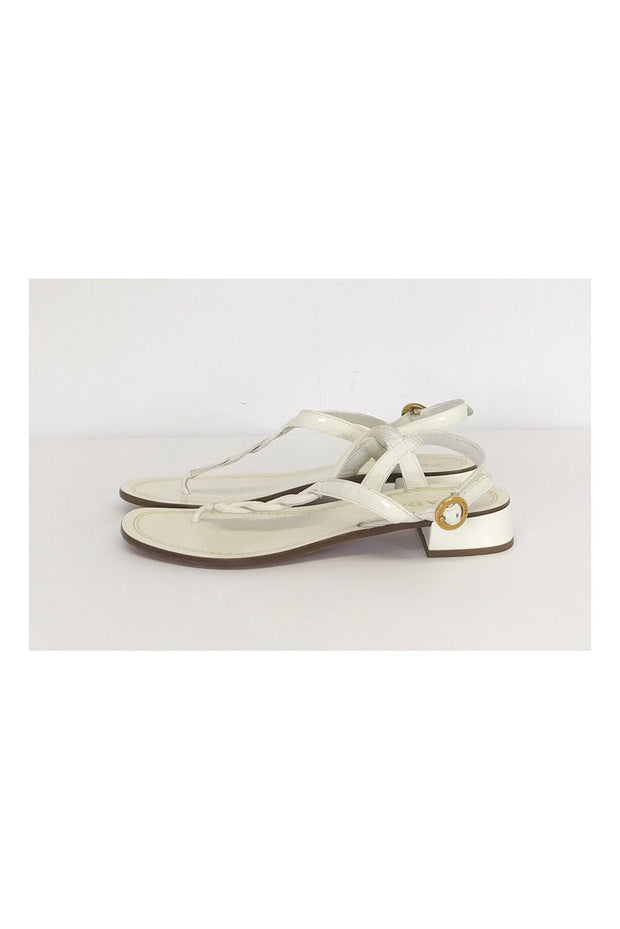 Prada - White Braided Sandals Sz 8 – Current Boutique