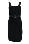 Sleeveless Belted Hidden Back Zipper Dress