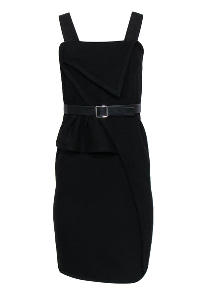 Sleeveless Belted Hidden Back Zipper Dress