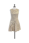 Vintage Hidden Back Zipper General Print Flared-Skirt Sleeveless Dress