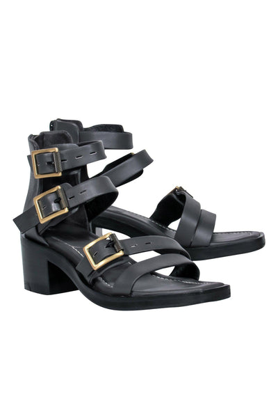 OZSALE | Reiss Reiss Womens Florence Metallic Leather High Heeled Sandals  Dark Grey