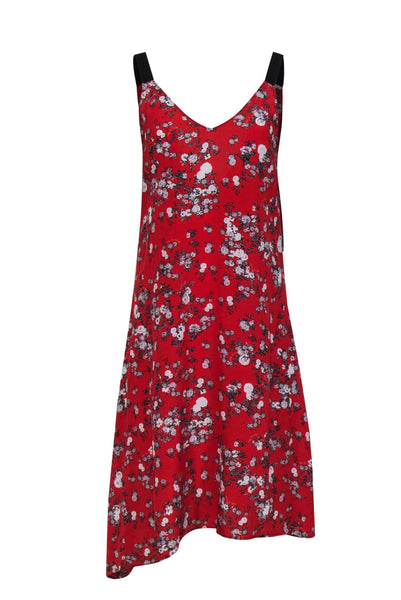 V-neck Floral Print Sleeveless Summer Midi Dress