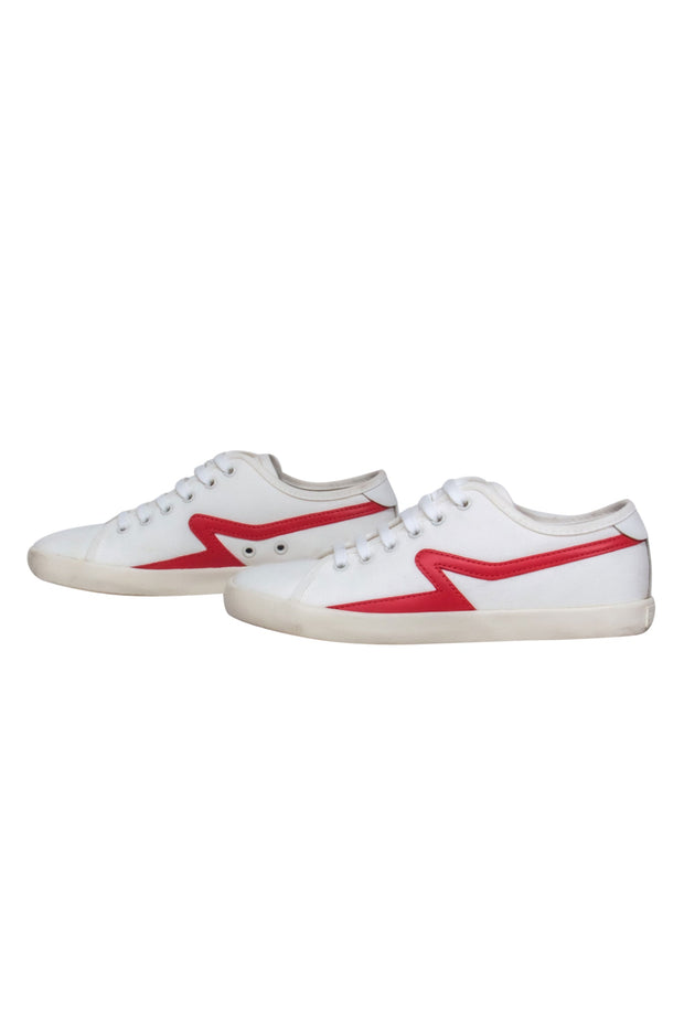Retouch Ups midlertidig Rag & Bone - White Canvas Sneakers w/ Red Zig-Zag Stripe Sz 6.5 – Current  Boutique