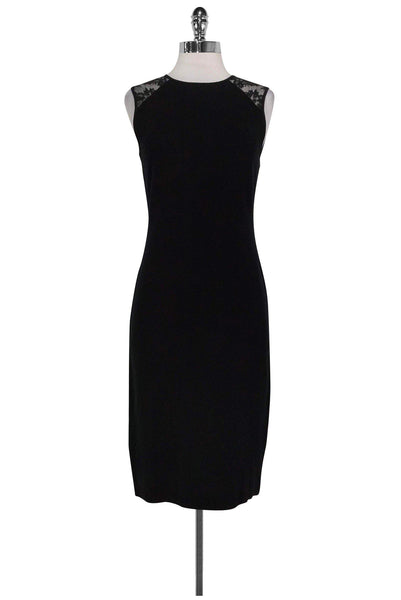 Sophisticated Below the Knee Button Closure Fitted Sleeveless Evening Dress/Little Black Dress