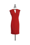 Sleeveless Hidden Back Zipper Plunging Neck Dress