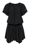 Mesh Fitted Short Sleeves Sleeves Off the Shoulder Elasticized Waistline Polyester Dress