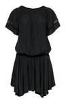 Short Sleeves Sleeves Off the Shoulder Polyester Elasticized Waistline Fitted Mesh Dress