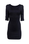 Hidden Side Zipper Bateau Neck 3/4 Sleeves Dress