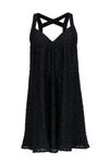 Tall V-neck Thick Straps Short Shift Draped Little Black Dress/Party Dress
